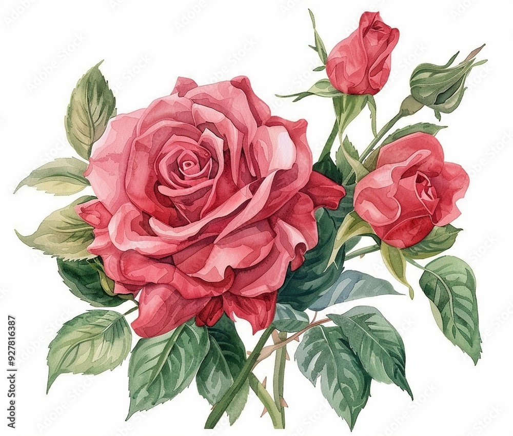 Watercolor rose clipart isolated Watercolor rose clipart isolated