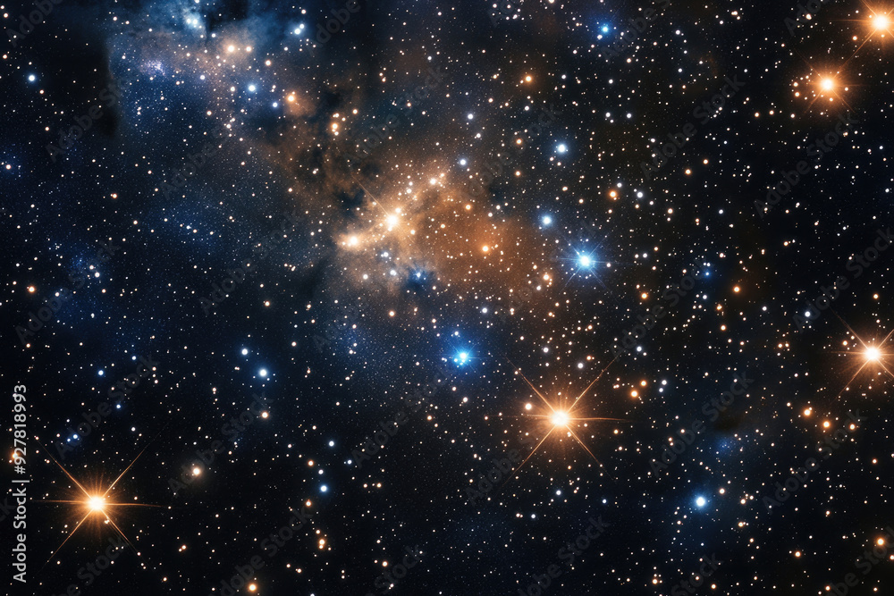 The cosmos teeming with countless stars, forming a dazzling and expansive celestial background. The cosmos teeming with countless stars, forming a dazzling and expansive celestial background.
