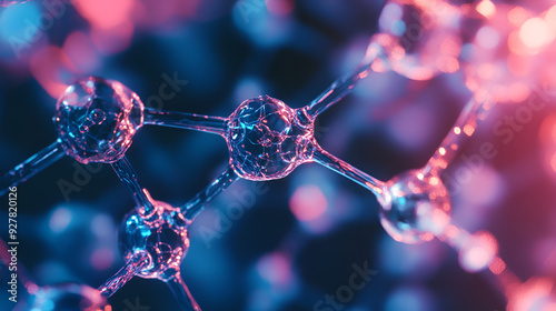 Risdiplam drug molecule, illustration Glucagon hormone molecule, illustration, Generative Ai