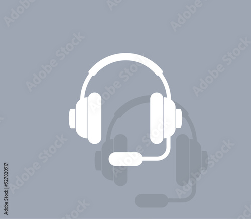 Vector icon of white color with shadow on gray background