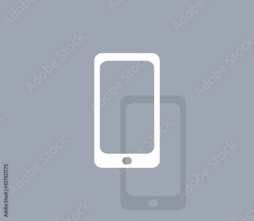 Vector icon of white color with shadow on gray background