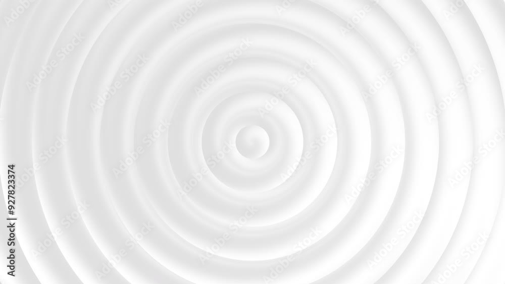 Abstract circle radial loop background in white and gray colours. 3d bg kinetic animation, corporate sphere style design with delight