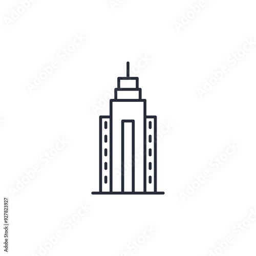 Skyscraper icon vector illustration. Skyscraper symbol isolated on white background