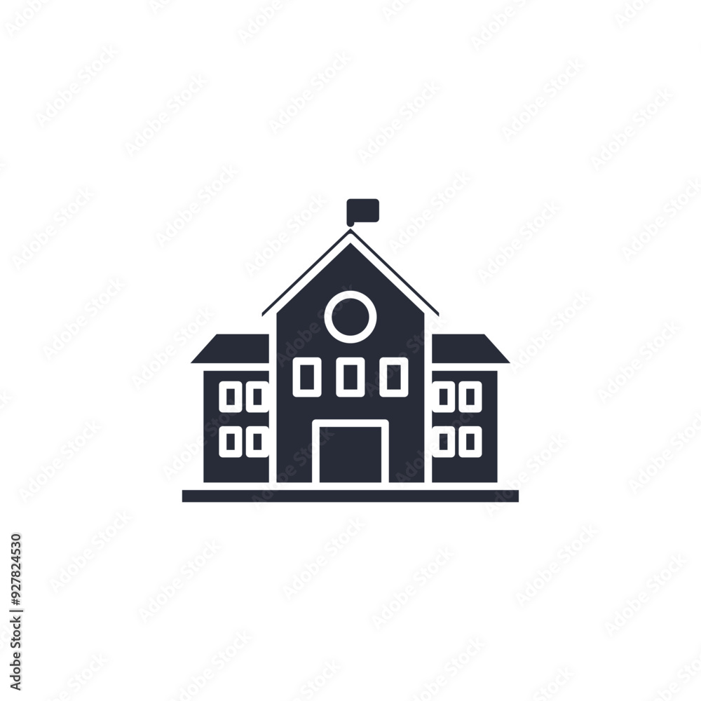 School icon vector illustration. School symbol isolated on white background School icon vector illustration. School symbol isolated on white background
