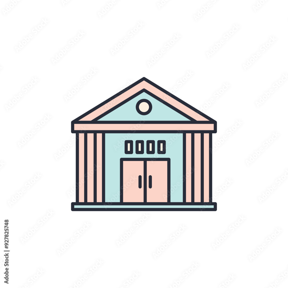 Convention Center icon vector illustration. Convention Center symbol isolated on white background Convention Center icon vector illustration. Convention Center symbol isolated on white background