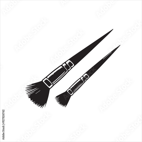 set of brushes silhouette 