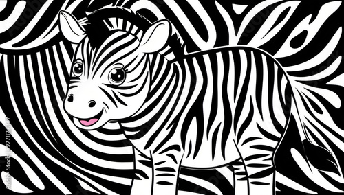 Wallpaper Mural Coloring page, cute zebra Torontodigital.ca