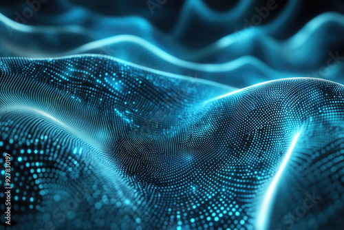 An abstract background featuring particle technology with dynamic and intricate patterns.