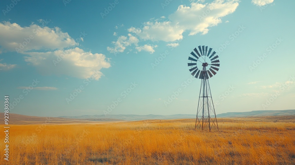 Windmill in a golden field Windmill in a golden field