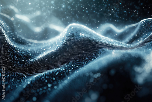 An abstract background featuring particle technology with dynamic and intricate patterns.