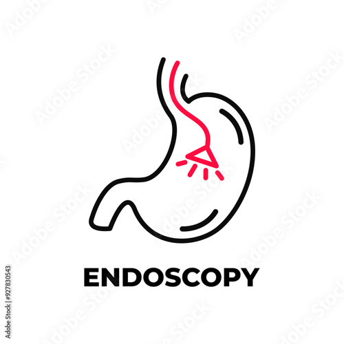 Endoscopy stomach medical human body icon sign symbol design vector