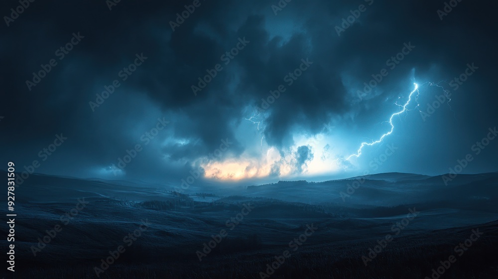 Lightning Storm Over Hills Lightning Storm Over Hills