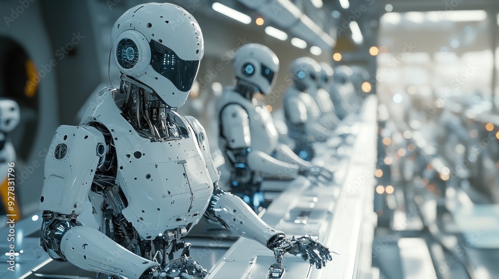 Robot Assembly Line: Futuristic Technology Robot Assembly Line: Futuristic Technology