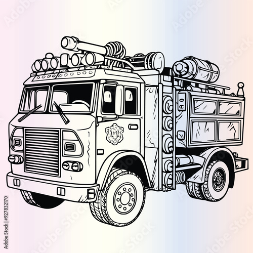 Firetruck Coloring Page For Kids