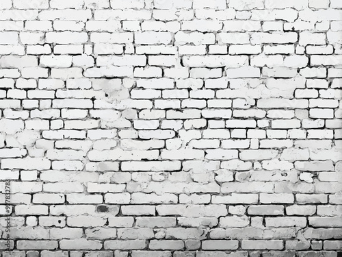 Brick wall background. Grunge black texture as brick wall. Black and white brick wall background. Old brick wall. Vector illustration.