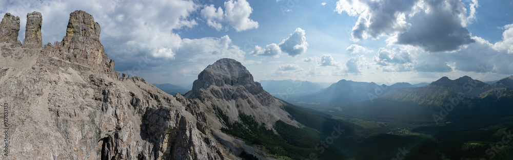 Fototapeta premium Majestic Mountain Landscape in Alberta, Canada with Clouds