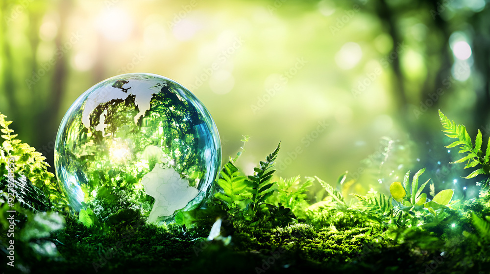 verdant globe glass sphere encircled by lush forest symbolizing sustainability and climate change awareness 3d render Glass globe encircled by verdant forest flora symbol Glass globe, Generative AI verdant globe glass sphere encircled by lush forest symbolizing sustainability and climate change awareness 3d render Glass globe encircled by verdant forest flora symbol Glass globe, Generative AI