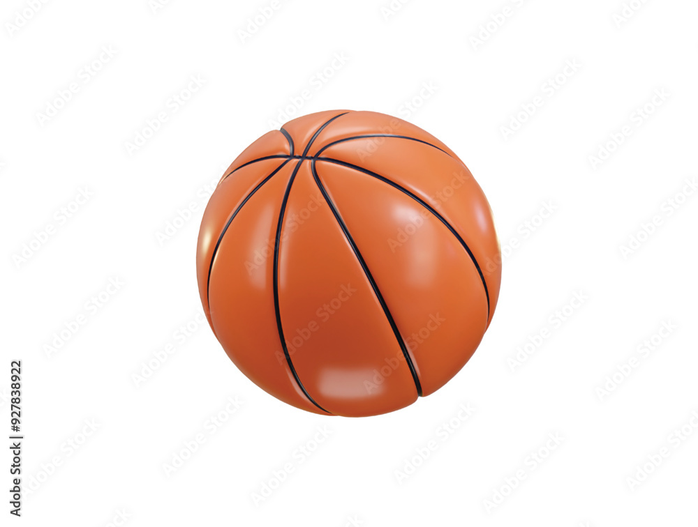 Fototapeta premium Basketball icon 3d rendering vector illustration