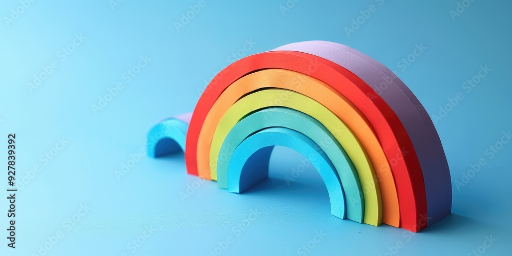 Obraz premium How to Create a Paper Rainbow Step by Step Craft Tutorial for DIY and Kids Creativity Step 3 Completed Project