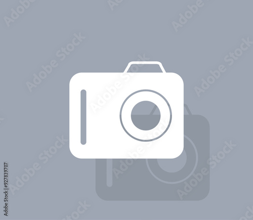 Vector icon of white color with shadow on gray background