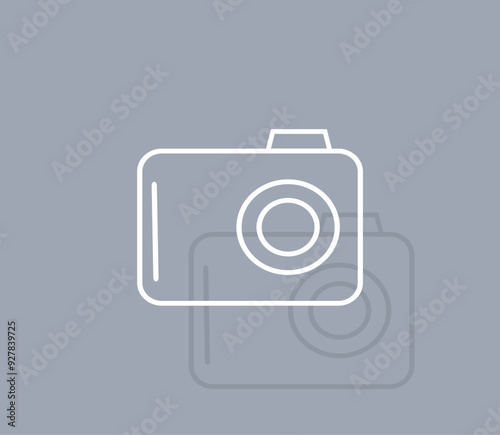 Vector icon of white color with shadow on gray background