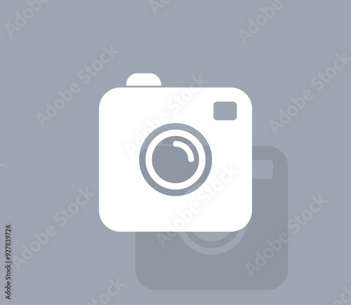Vector icon of white color with shadow on gray background