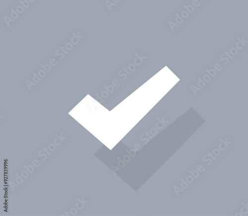 Vector icon of white color with shadow on gray background