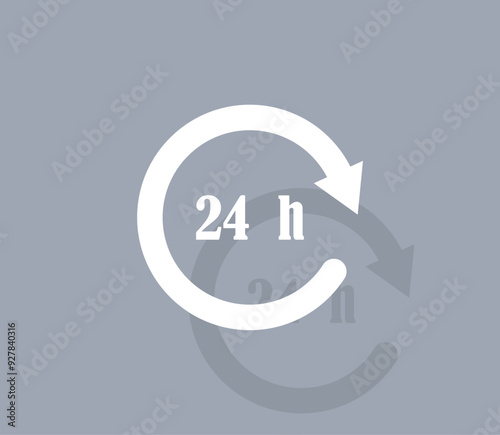 Vector icon of white color with shadow on gray background