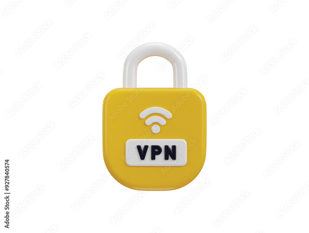 vpn icon with padlock icon 3d render concept of protected private network vpn icon with padlock icon 3d render concept of protected private network