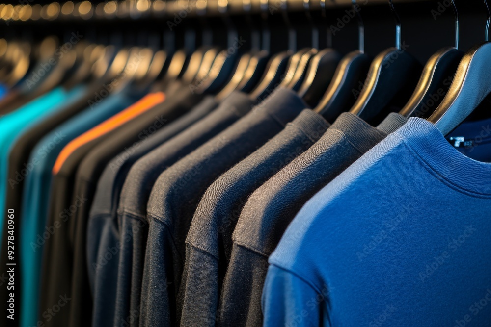 Fototapeta premium Colorful lineup of mens sports jackets reflecting vibrant and active lifestyles