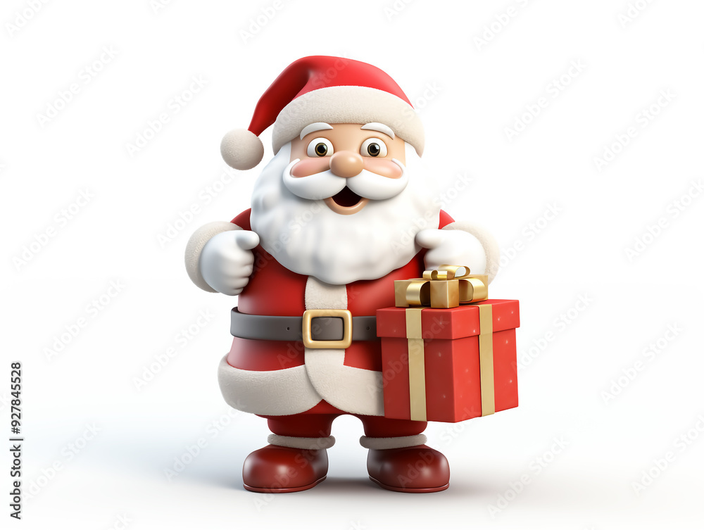 Funny Santa Claus cartoon on white background. Time to celebrate Christmas
Funny Santa Claus cartoon on white background. Time to celebrate Christmas