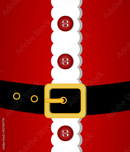 santa claus dress closeup belt at xmas or christmas vector