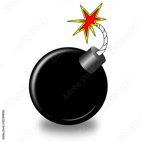 cartoon bomb with burning fuse vector isolated on white