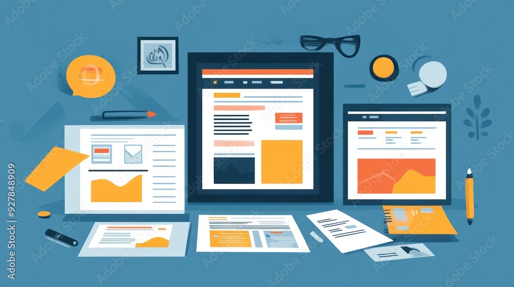Web Design and Development Illustration Web Design and Development Illustration