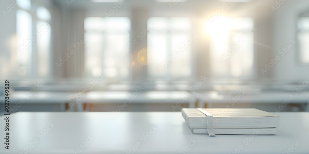 books on the wooden table in the classroom books on the wooden table in the classroom