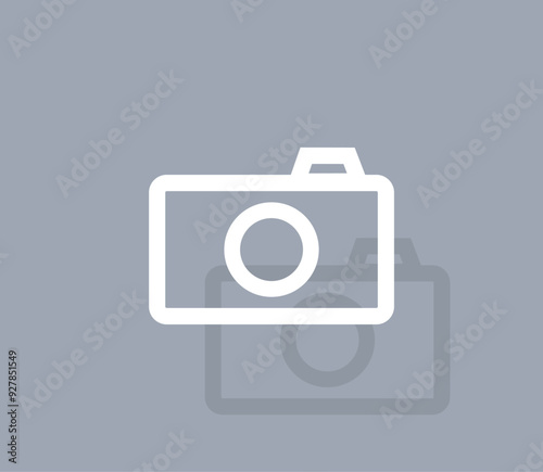 Vector icon of white color with shadow on gray background