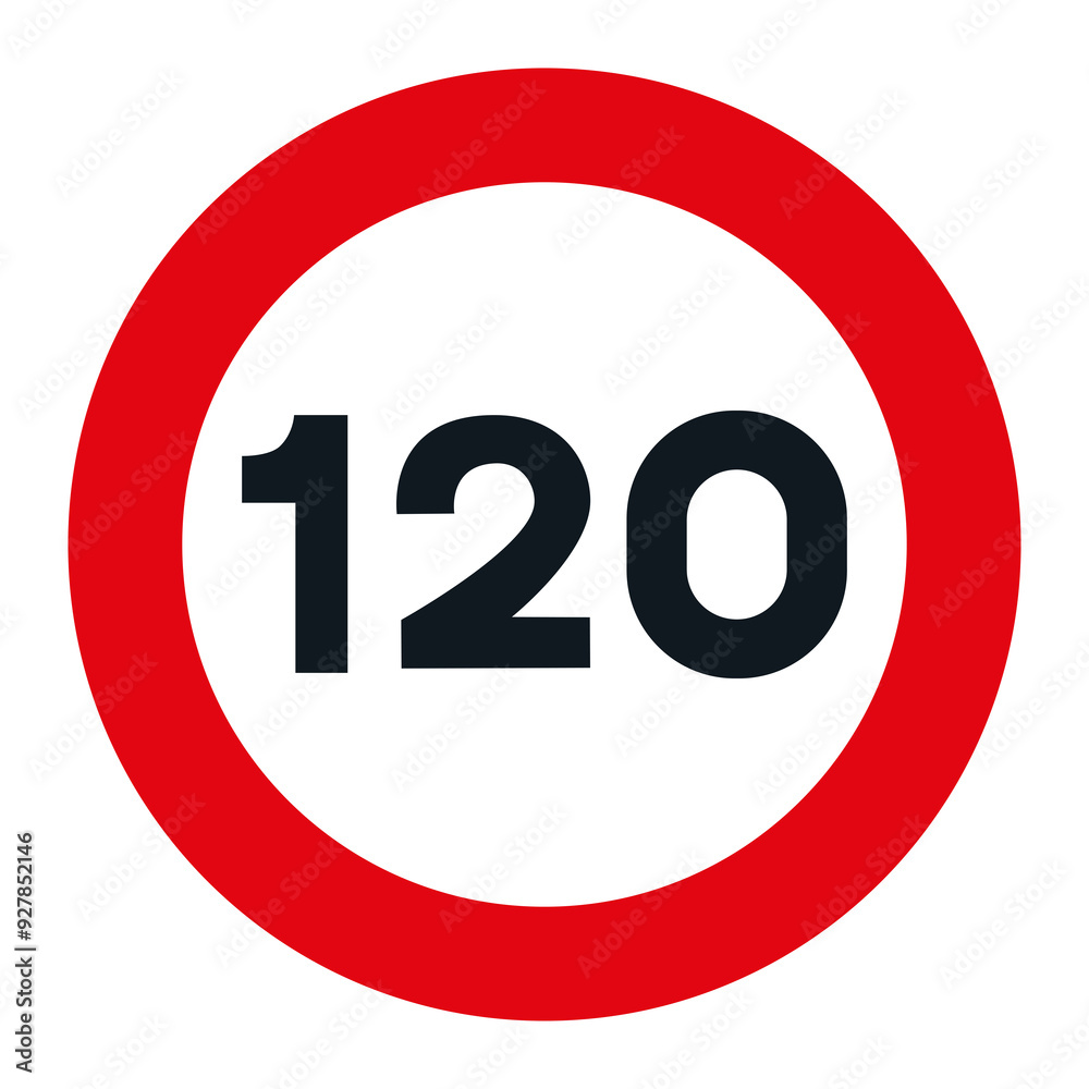 RESTRICTION SIGNS, R-301 - Maximum Speed 120 - PNG RESTRICTION SIGNS, R-301 - Maximum Speed 120 - PNG