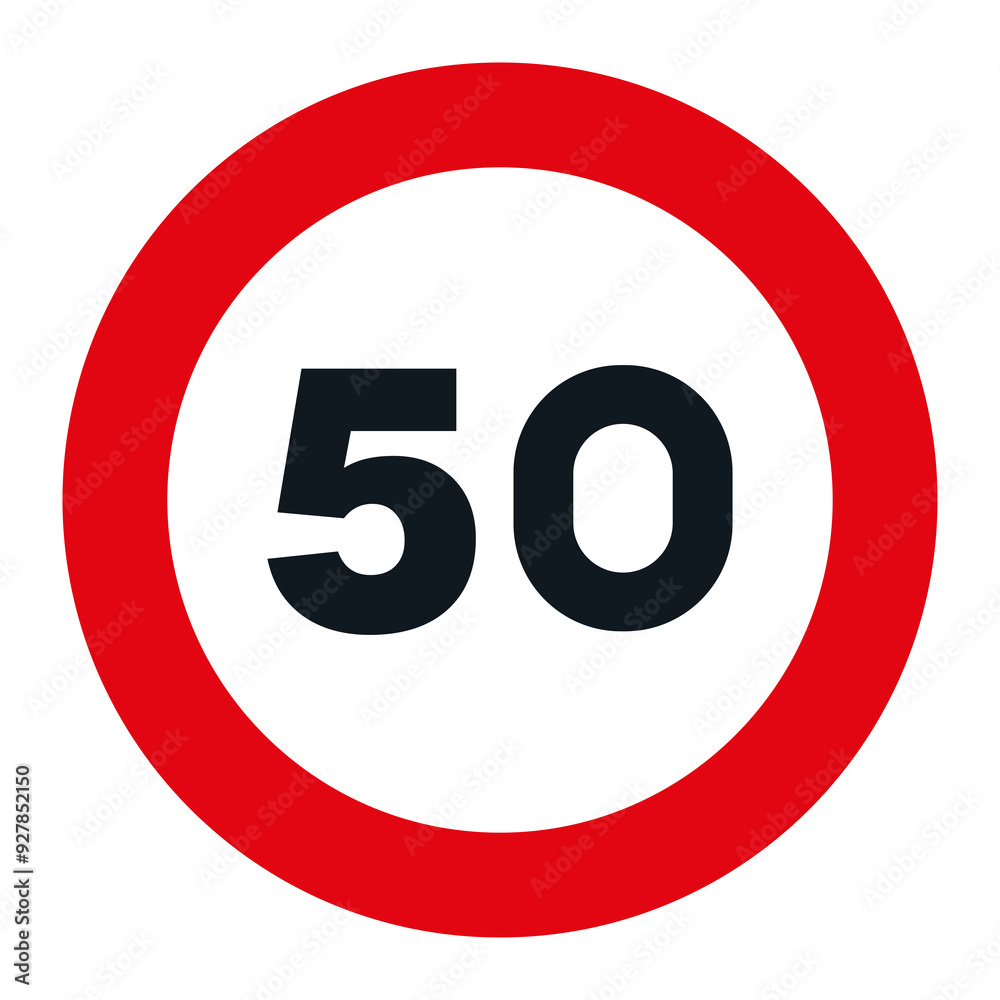 RESTRICTION SIGNS, R-301 - Maximum Speed 50 - PNG RESTRICTION SIGNS, R-301 - Maximum Speed 50 - PNG