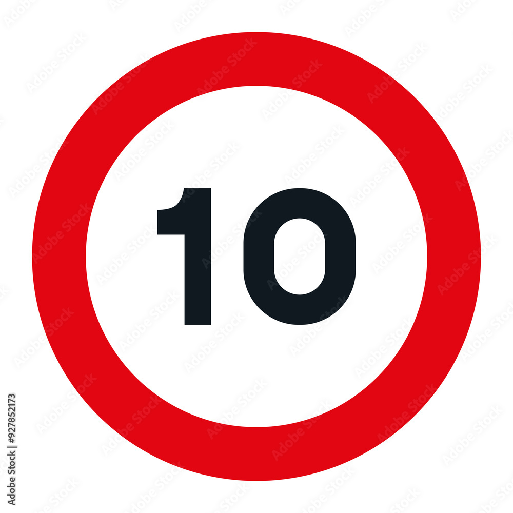 RESTRICTION SIGNS, R-301 - Maximum Speed 10 - PNG RESTRICTION SIGNS, R-301 - Maximum Speed 10 - PNG