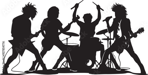 Alternative Rock Band Silhouette Vector
