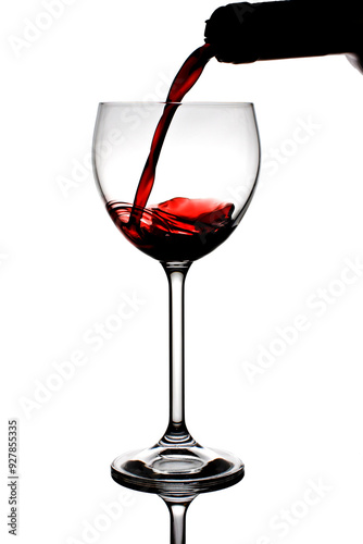 red wine glass pour white 