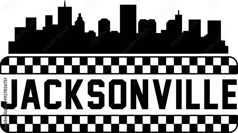 Fototapeta premium Jacksonville Florida Skyline Vector Silhouette