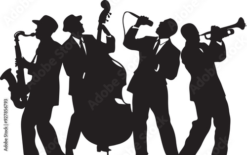 Jazz Band Silhouette Vector Illustration