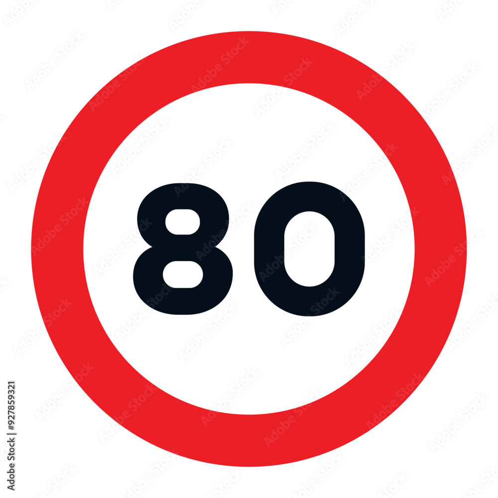 RESTRICTION SIGNS, R-301 - Maximum Speed 80 RESTRICTION SIGNS, R-301 - Maximum Speed 80