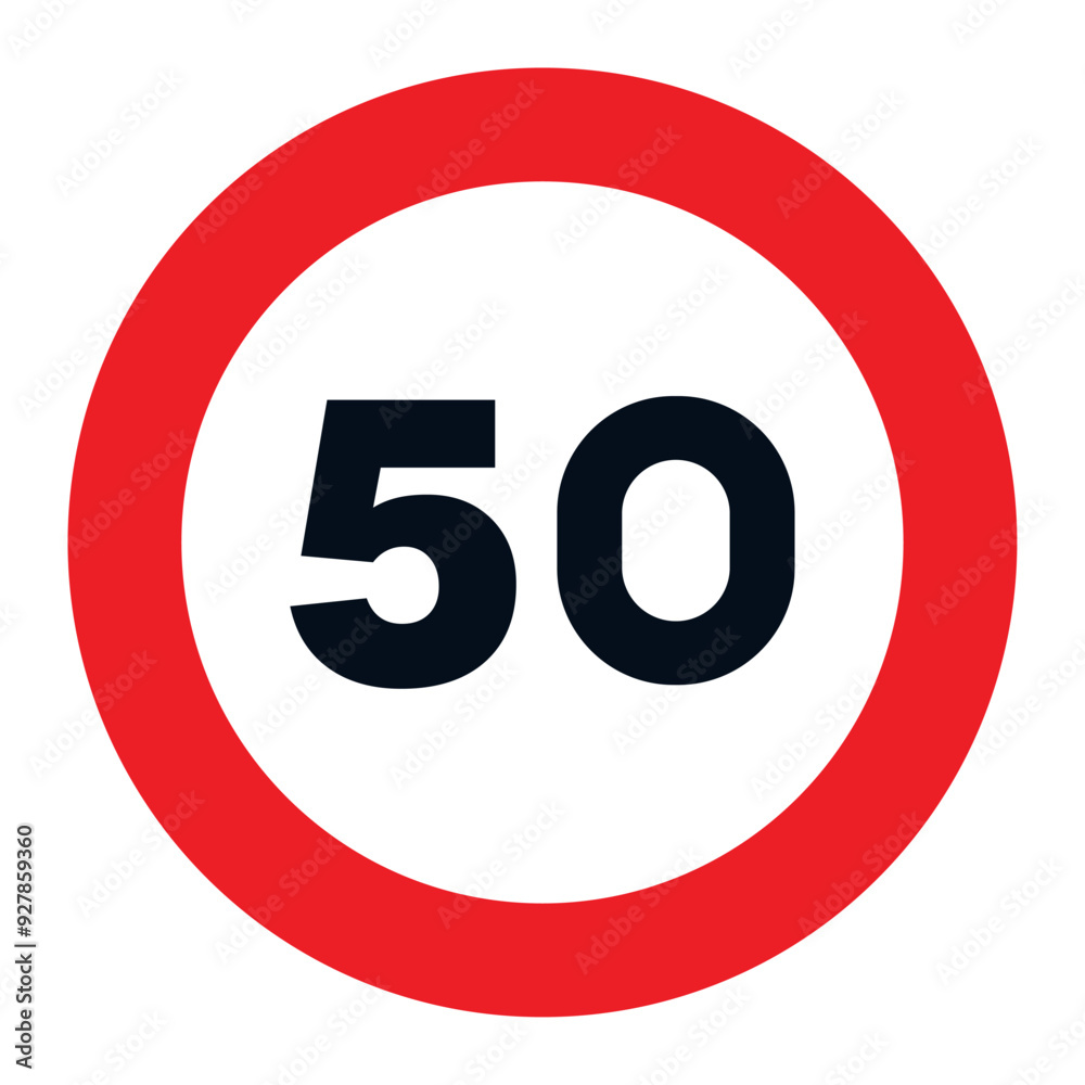 RESTRICTION SIGNS, R-301 - Maximum Speed 50