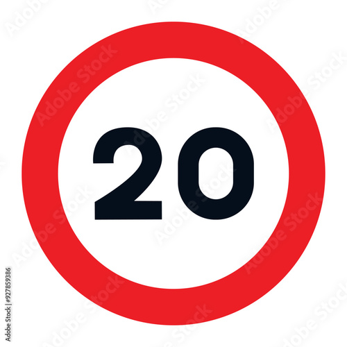 RESTRICTION SIGNS, R-301 - Maximum Speed 20