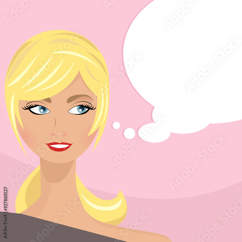 sexy woman daydreaming bubble