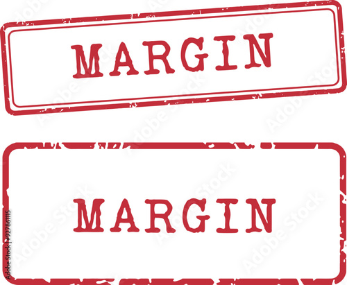 Margin Rubber Stamp Vector Set