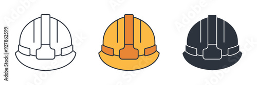 Hard Hat icon symbol vector illustration isolated on white background