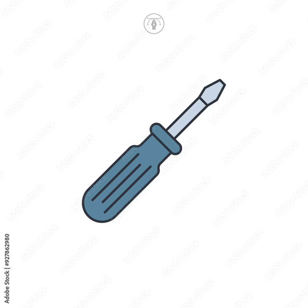 Fototapeta premium Screwdriver icon symbol vector illustration isolated on white background